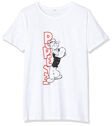 Popeye - Camiseta para Hombre, diseño de Rosas de cómic, con Texto en inglés, Hombre, Camiseta, MC435, Blanco, Small