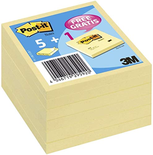 Post-It 654Y Notas adhesivas, 6 blocs