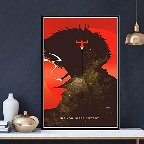 Póster con impresión HD dibujos animados japoneses de ciencia ficción cómics película Cowboy Bebop Anime cuadro artístico de pared dormitorio sala de estar decoración del hogar pintura en lienzo