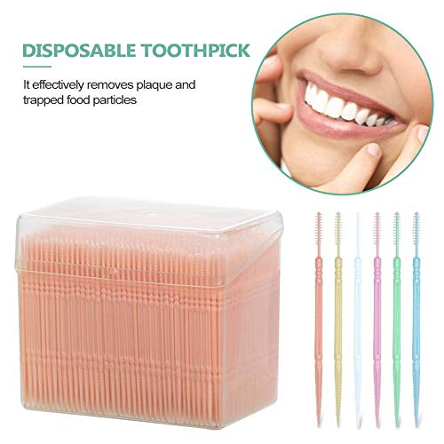 precauti 1100 PCS Palillo de Dientes desechable Selección Dental Biodegradable Cepillo interdental de Limpieza de Brecha de Dientes