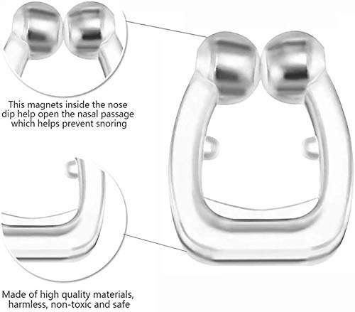 Prechkle Clip Nasal Magnético Anti-Ronquidos, Solución de Dilatador Nariz Antirronquidos Natural y Reutilizable, Facilitar la Respiración y Dormir Cómodo, 2 Piezas