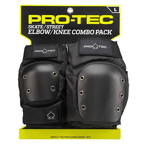 Pro-Tec Street Knee/Elbow Protecciones, Unisex Adulto, Negro, XL