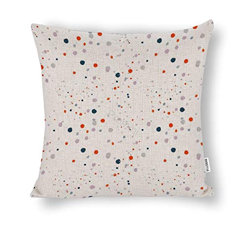 Promini Funda de Almohada Decorativa VI-354 Confeti algodón Lino Funda de Almohada para el hogar, sofá Cama, Dormitorio, Bar, café, casa, 66 x 66 cm