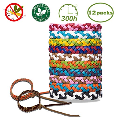 Pulsera antimosquitos,Pulsera antimosquitos,12 Unidades extracto Natural de Plantas,para niños,Adultos,Camping,Escalada,Barbacoa,Exteriores