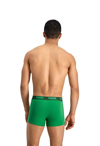 Puma Basic Trunk 2P, Boxer hombre (Pack de 2), Multicolor (Amazon Green/Grey), M