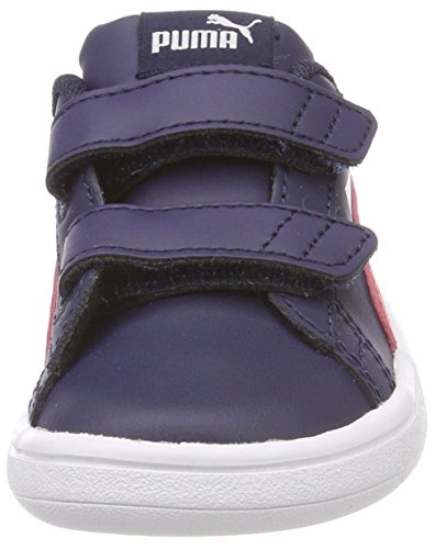 Puma Smash V2 L V Inf, Zapatillas Unisex Niños, Azul (Peacoat-Ribbon Red White 06), 23 EU