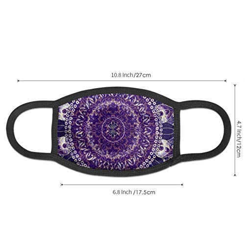 Púrpura Mandala cubierta facial al aire libre bandana caliente diadema cuello polaina – Multifuncional Headwear Anti polvo bufanda transpirable máscara de enfriamiento tejido de punto