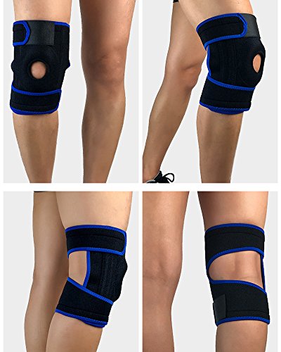 Qitun Soporte Deportivo para Rodilla,Rodillera Ortopédica Terapéutica Para Aliviar y Prevenir Lesiones, Arthritis, Caminar, Deportes de Gimnasio(Envoltura única) Azul