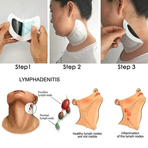 QoFina Parche para el Cuidado de la linfa a Base de Hierbas de 6 Piezas/Caja, Parche de desintoxicación linfático antiinflamatorio para el Cuello, Almohadillas para los ganglios linfáticos