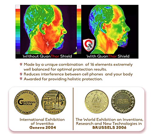 QUANTHOR 360 EMF Tecnología Protección: EMF Absorción de TELÉFONO MÓVIL, Wi-Fi - Todos los Dispositivos EMF| Generador de Iones Negativos| Premios Internacionales como Escudo contra la Radiación 3 CM