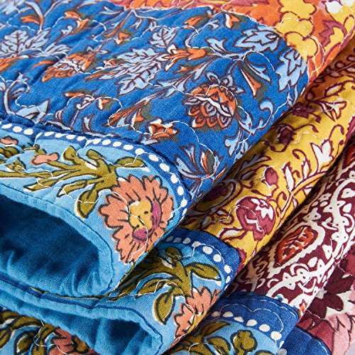 Qucover Cubrecama Patchwork para Cama 150,Cama 180,Colcha nordica bouti de piqué,100% Algodón,Manta con Fundas de Almohada,Retazos Reversible para Matrimonio Verano King Size