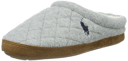 Ralph Lauren Women's Jacque Quilt Scuff, Zapatillas Planas para Mujer, Gris Grey Quilted Fleece Navy, 36 EU