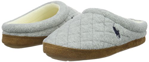 Ralph Lauren Women's Jacque Quilt Scuff, Zapatillas Planas para Mujer, Gris Grey Quilted Fleece Navy, 36 EU