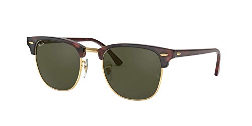 Ray-Ban Clubmaster - Gafas de sol para hombre, Marrón (Marco: Marrón Tortoise Glas: Verde W0366), 51 milímetros