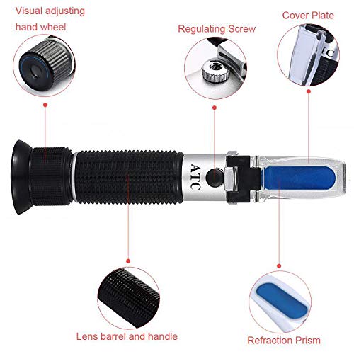 Refractómetro anticongelante para glicólico, anticongelante, refrigerante y ácido de batería. Medir el punto de congelación del automóvil y el estado del líquido de la batería