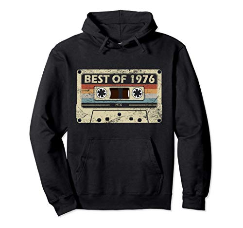 regalo de cumpleaños 44 años cassette de música best of 1976 Sudadera con Capucha