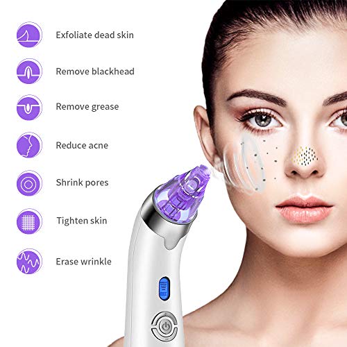 Removedor de la espinilla vacío nariz aspirador limpiador acné Extractor Limpiador eléctrico Pore Pore Pore cara Blackhead 4 Intercambio Baren LED Pantalla