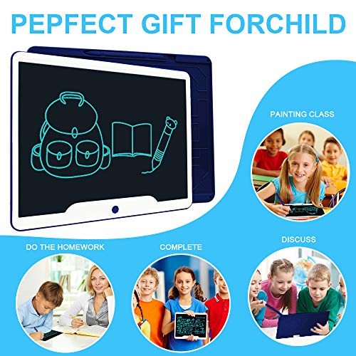 Richgv 15 Pulgadas Tableta Gráfica, Tablets de Escritura LCD, Portátil Tableta de Dibujo, Adecuada para el hogar, Escuela, Oficina, Cuaderno de Notas, 1 año de garantía (Azul)