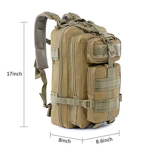 Roaring Fire Mochila táctica militar de asalto EDC al aire libre, mochila de trekking, mochila de 30 l ejército Molle Bug Out, bolsa para ir a casa para EDC, uso táctico, camping, senderismo, caza