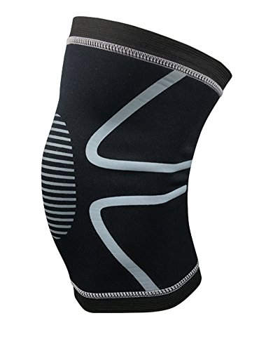 Rodillera, Soporte Deportivo para Rodilla, Elástico Eranspirable de Compresión Adecuado livio del Dolor Común para Quien Sufre de Artritis y Recuperación(Envoltura única) Gris XL