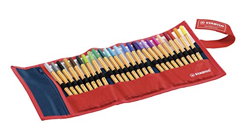 Rotulador puntafina STABILO point 88 - Estuche premium de tela Rollerset con 25 colores