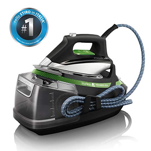 Rowenta DG8985F0 Silence Steam Extreme - Centro de planchado de 7,5 bares, autonomía ilimitada, golpe vapor 500 g/min, silencioso, recolector cal, suela Microsteam Laser 400 3D, calentamiento rápido