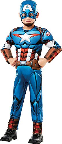 Rubies 640833S Disfraz oficial de Marvel Avengers Captain America de lujo para niños pequeños de 3 a 4 años, altura 104 cm