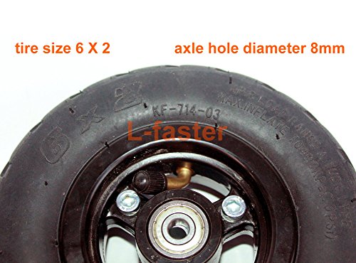 Rueda 6x2 de la rueda de la vespa de 6 pulgadas con neumático del aire o eje sólido del metal del neumático con 608 transportes Rueda 8m m del carro de la carretilla del (wheel)