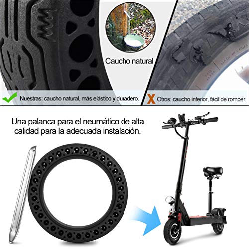 RUNACC Llanta Libre Reemplazo de llanta sólida Llanta con 1 Palanca de llanta para Scooter eléctrico Xiaomi M365 (Negro(1PCS)) (Negro(2PCS))