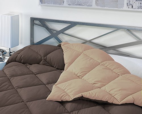 Sabanalia - Edredón nórdico de 400 g reversible (bicolor), para cama de 180/200 cm, color arena y chocolate