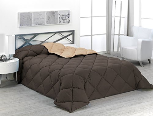 Sabanalia - Edredón nórdico de 400 g reversible (bicolor), para cama de 180/200 cm, color arena y chocolate