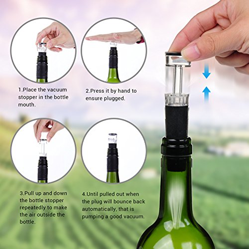 Sacacorchos Eléctrico, Abridor de Botella Eléctrica, Abrelata de Vino Profesional con Cortador, Vertedor, Tapón Silicona y Cable de Carga - Regalo Perfecto para Amantes de Vino