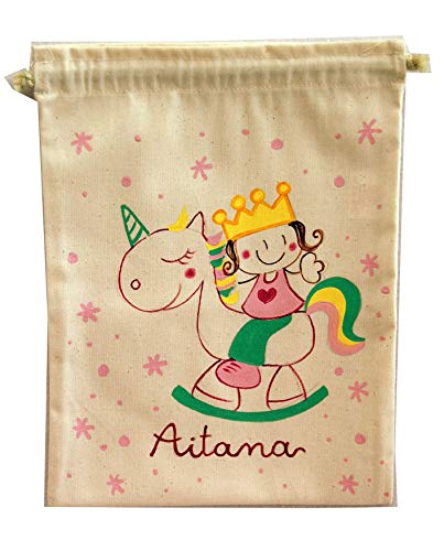 Saco de merienda personalizado Unicornia