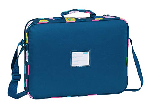 safta 612050385 Maletín Cartera extraescolares Benetton, Multicolor