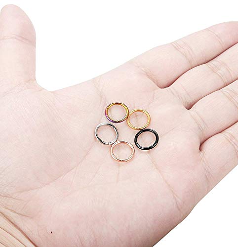 sailimue Joyería en 316L Acero Inoxidable 5 Piezas 16G Helix Piercing Nariz Oreja de Aros de Hombres Mujeres,Tabique Nariz Aro Piercing Anillo