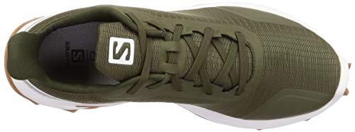 Salomon Alphacross, Zapatillas de Trail Running para Hombre, Verde Grape Leaf White Gum1a, 43 1/3 EU