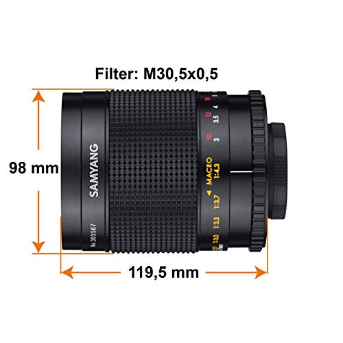 Samyang MF 500mm F8.0 - Objetivo de Espejo Sigma Mount - DSLR, teleobjetivo CSC, Enfoque Manual, diámetro del Filtro 72mm, para Formato Completo y APS-C