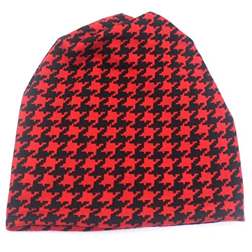 SANKANG Casquillos del sombrero Wowen en mujeres pata de gallo con capucha sombrero de moda de la tela escocesa de la raya fina Calentar femenino del otoño y del invierno babero doble finalidad Beanie