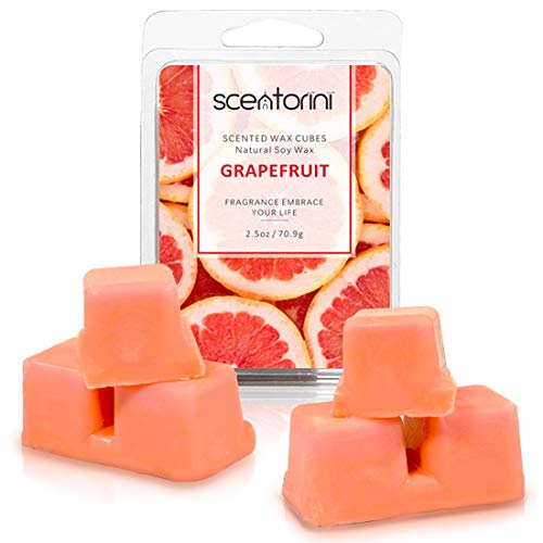 SCENTORINI Cubos de Cera para fragancias, 100% Cera de SOYA derretida para lámpara de Fragancia, Pomelo, Flor de Cerezo, Jacinto Forestal y Plumeria, 70.9 g x 4 Piezas