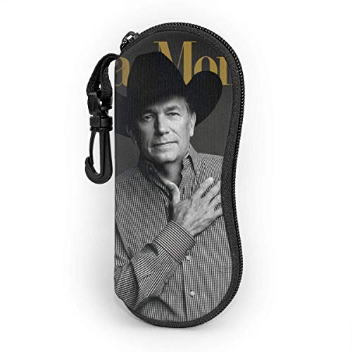 SDFGJ George Strait - Estuche para gafas de sol portátil, funda blanda para gafas con mosquetón