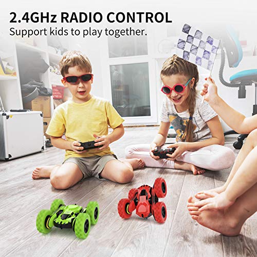 SGILE Coche Teledirigido, 2.4 GHz RC Coche Acrobacia Rotación Volteo de 360 Grados, con Batería Recargable, Regalo para niños