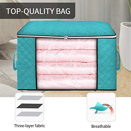 SGMY Bolsa de almacenamiento, bolsas de almacenamiento debajo de la cama con cremalleras, bolsas de almacenamiento plegables impermeables de tela gruesa y transpirable con ventanas transparentes