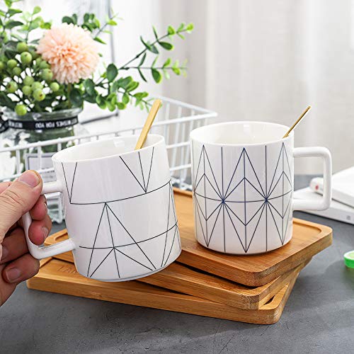 SGZBY Taza Bandeja De Madera Platillo De Taza De Café Creativo con Cuchara Taza De Cerámica Taza De Oficina De Negocios