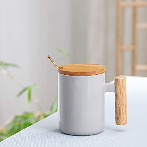 SGZBY Taza Taza De Cerámica con Mango De Madera Pareja Creativa Simple Pareja Taza De Té De Oficina