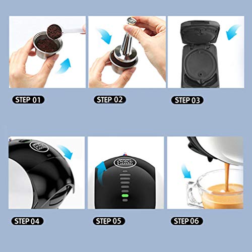 Shenykan Metal Rusable Coffee Capsule Filtro de Acero Inoxidable para Dolce Gusto EDG Lumio Recargable Filtro Gotero Tamper