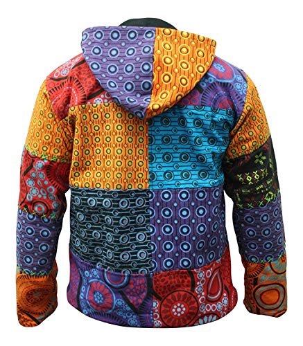 SHOPOHOLIC FASHION Hombre Multicolor Hippy Invierno Sudadera con Capucha - Multicolor, S