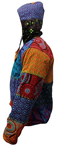 SHOPOHOLIC FASHION Hombre Multicolor Hippy Invierno Sudadera con Capucha - Multicolor, S