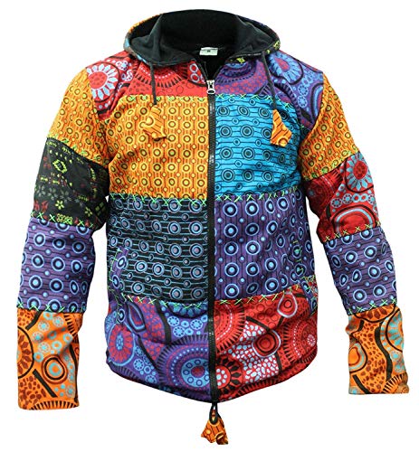 SHOPOHOLIC FASHION Hombre Multicolor Hippy Invierno Sudadera con Capucha - Multicolor, S