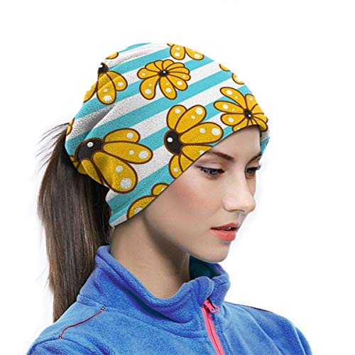 Shotngwu - Bandana de cuello redondo sin costuras, color amarillo, camomila, azul, unisex, sin costuras