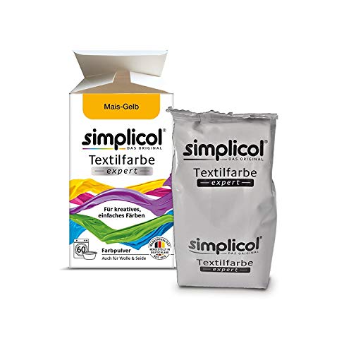 Simplicol Expert Fabric Dye Tinte de Coloración para Textiles: Lavado a Mano o Lavadora - Tiñe y Restaura Sus Telas y Ropa - Amarillo